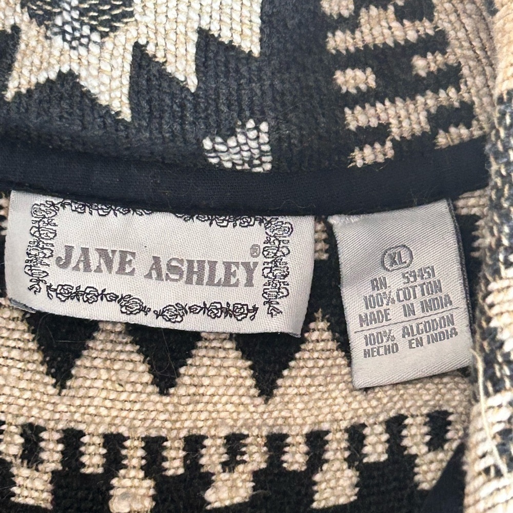 JANE ASHLEY VTG Southwest Western Aztec Cotton Tapestry Jacket Womens Size XL - Picture 9 of 11